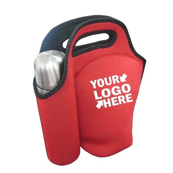 Neoprene Lunch Bag With Bottle Pouch