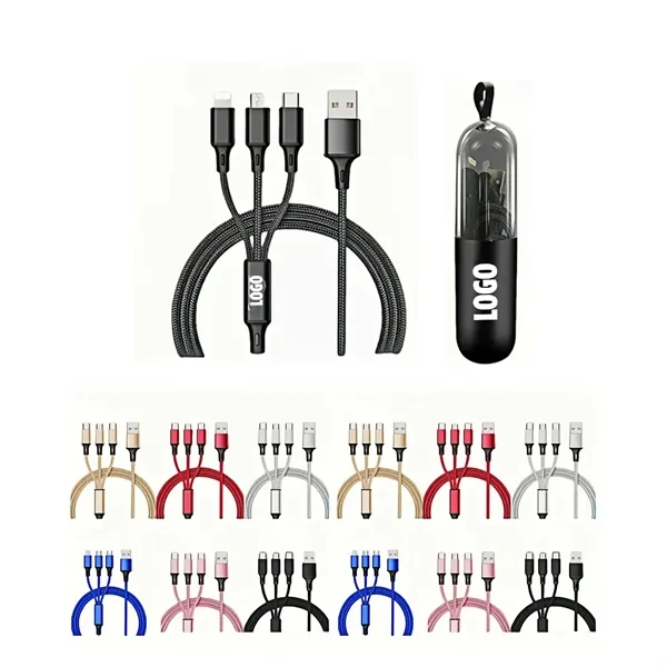 3 In 1 Portable Fast Charging Cable With Key Loop