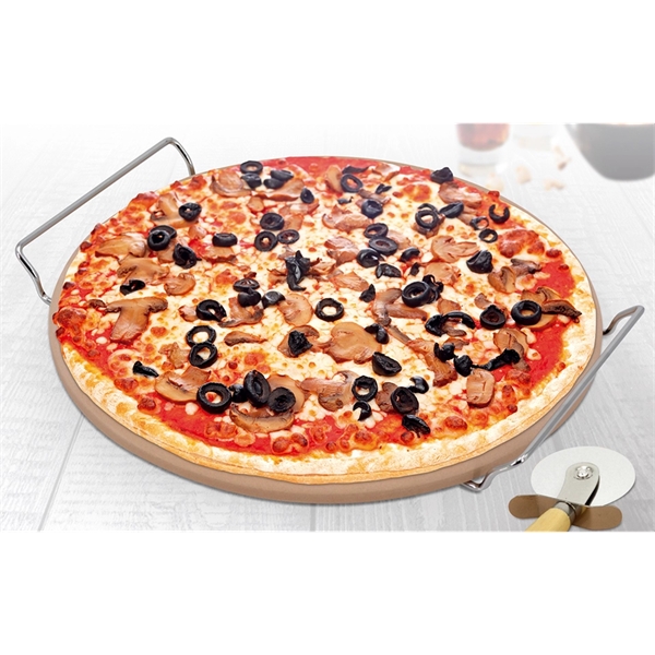 Pizza Stone Set. Ideal for cooking homemade or frozen