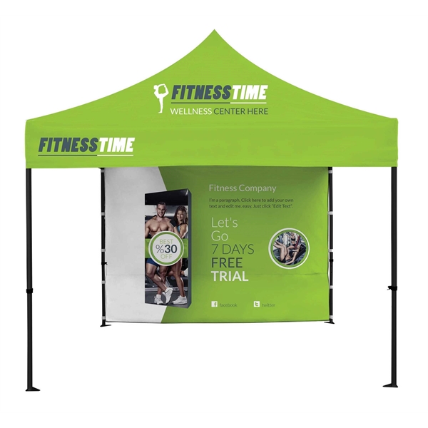 10'x10' Deluxe Black Steel Frame Tent Kit w/Rear Wall
