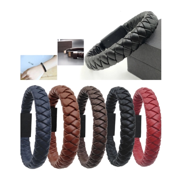 PU Bracelet USB Data & Charging Cable Wristband