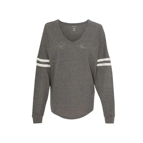 Boxercraft Women's Slub Jersey Varsitee V-Neck Long Sleev...