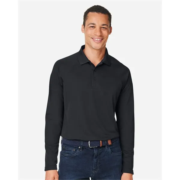 Harriton Men's Charge Snag and Soil Protect Long Sleeve Polo