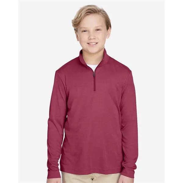 Team 365 Youth Zone Sonic Heather Performance Quarter-Zip...
