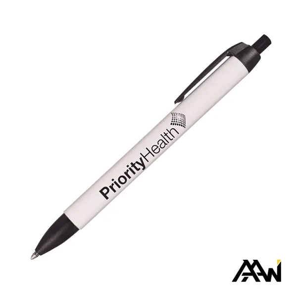 Widebody Pen w/Glossy White Barrel - Matte Colored Accent