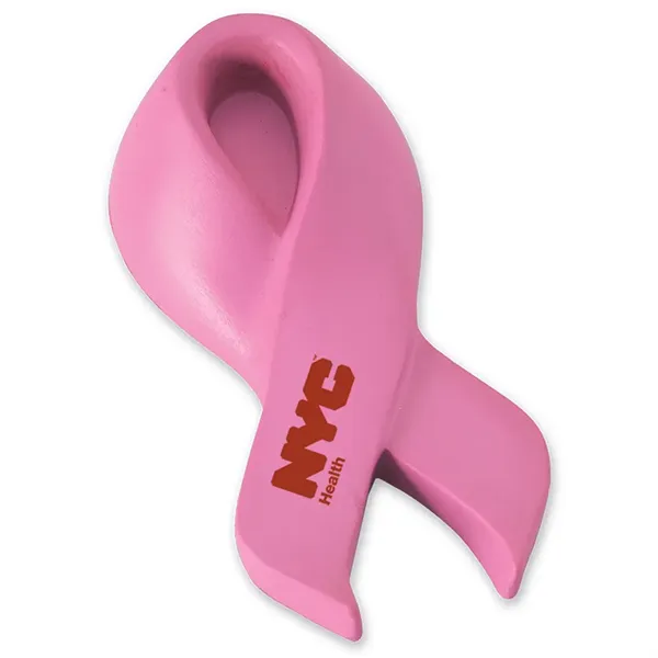 Pink Breast Cancer Awareness Ribbon Shape Stress Ball