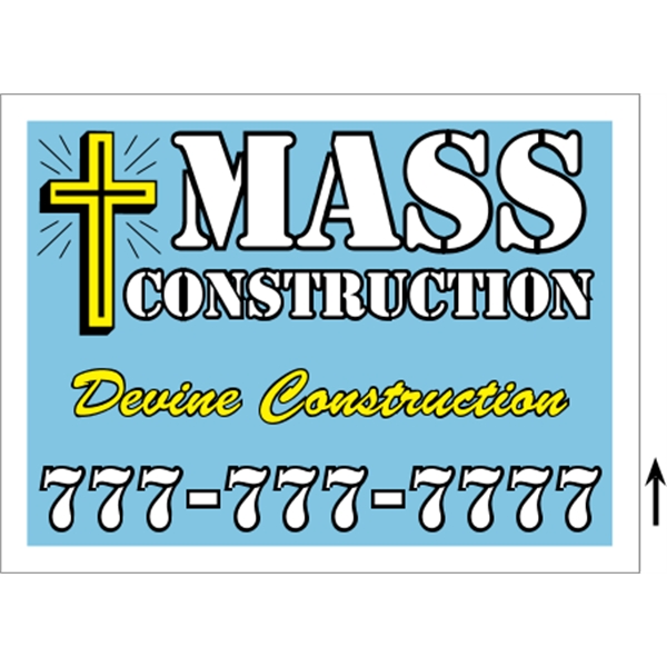 24" x 18" Corrugated Sign - 3 Colors, 1 Side