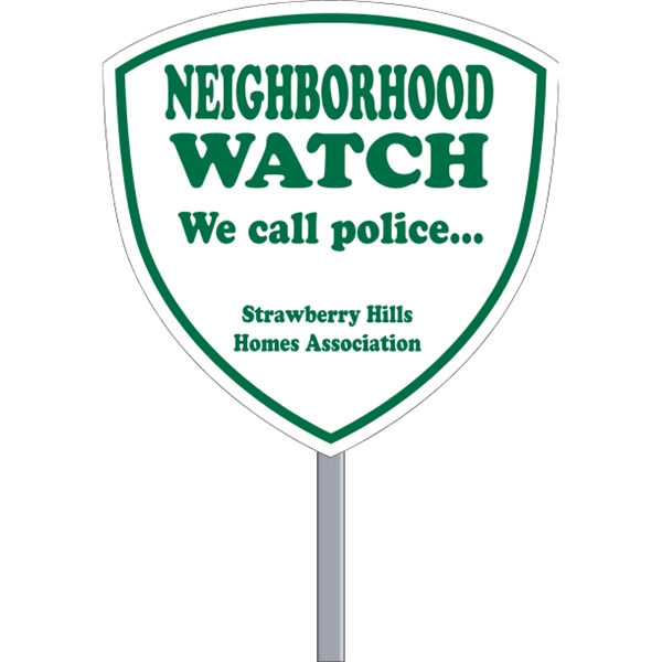 Shield Security Sign - White Poly