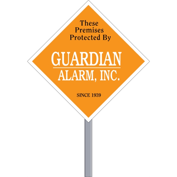 Diamond Security Sign - White Poly