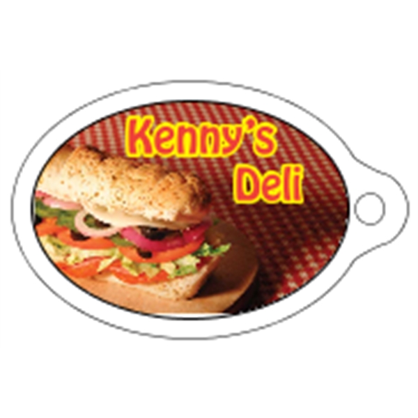 2.5" x 1.625" Oval 4CP Mini Key Tag