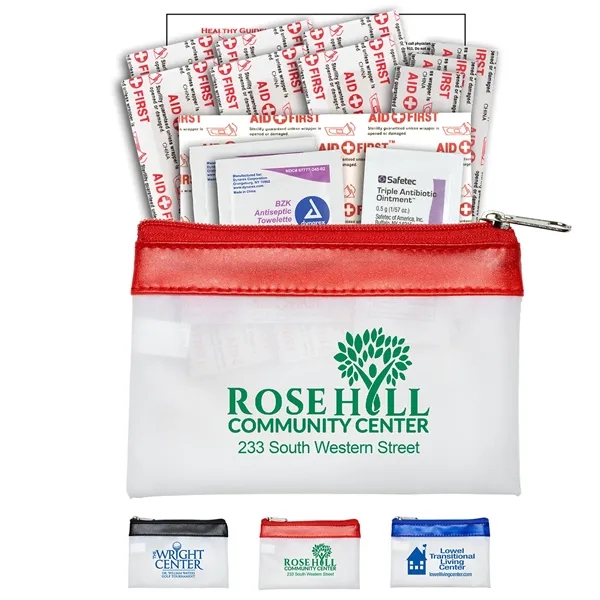 SAFETY-ON-THE-GO 2 - 19 Piece First Aid Kit in Zipper Pouch