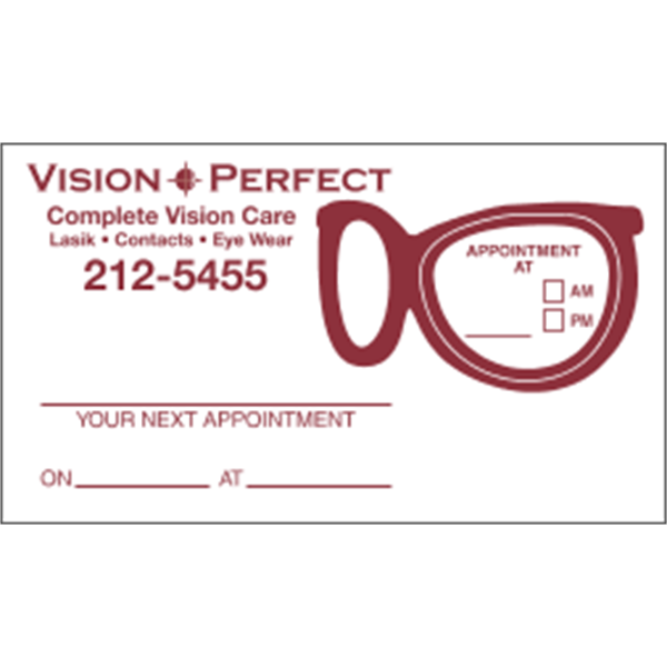 Glasses Kiss-Cut Appointment Card