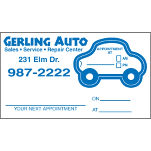Car Kiss-Cut Appointment Card