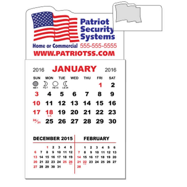 3" x 5.5" - Magnet Mini Calendar Pad (Flag)