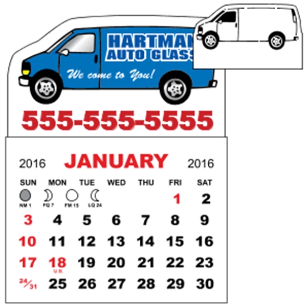 3" x 3.875" - Magnet Mini Calendar Pad (Van)