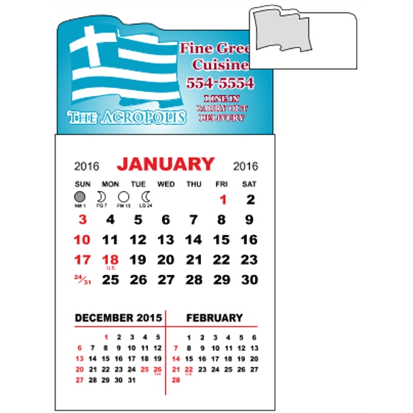 3" x 5.5" - Adhesive Mini Calendar Pad (Flag)