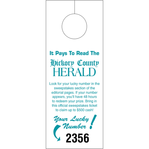 White Tag Stock Door Knob Hangers