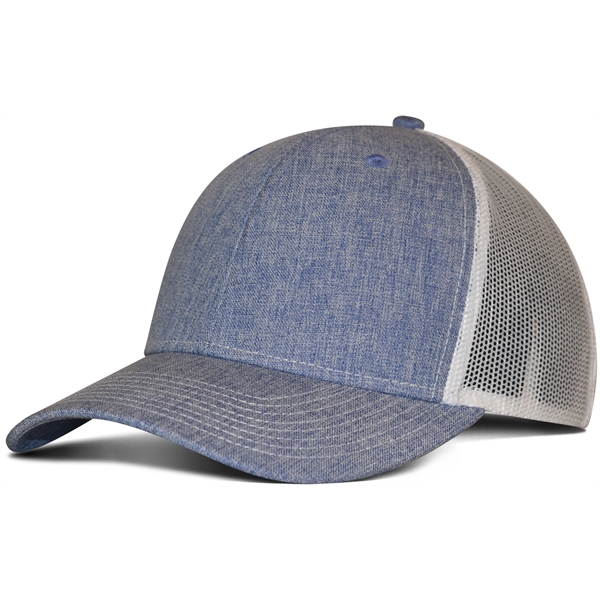 Heathered Cotton Polyster Trucker/Mesh Back Cap
