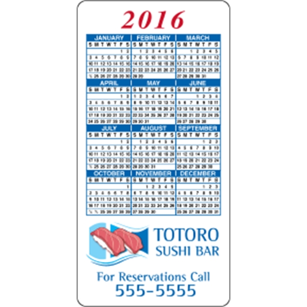 2 x 4 Round Cornered - Calendar Magnet