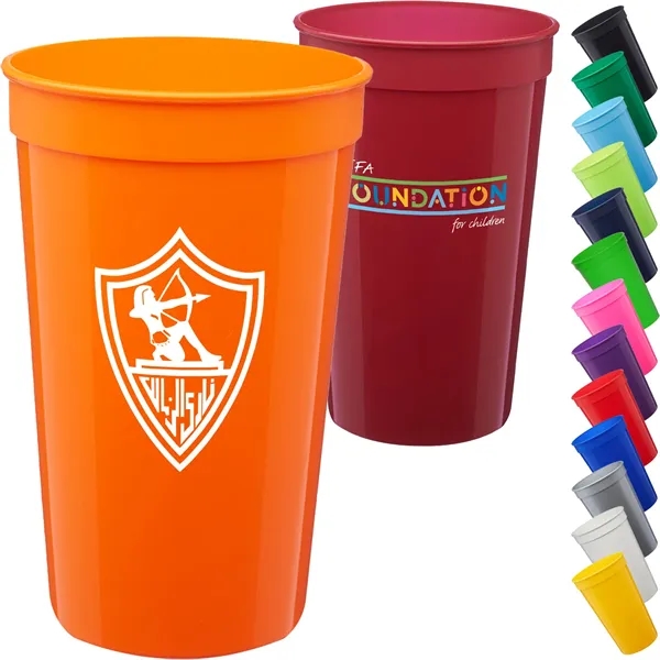 22 oz. Large Plastic Stadium Cup w/ Custom Imprint