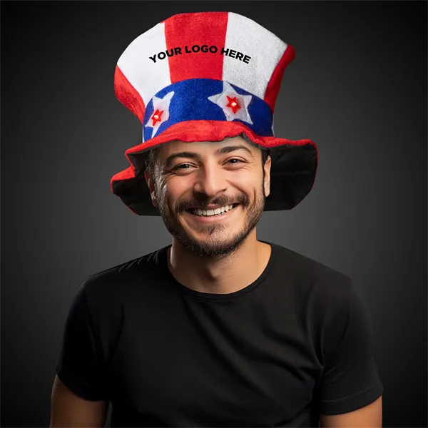 Flashing LED Uncle Sam Hat - Imprinted