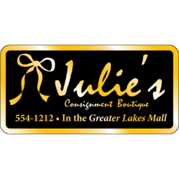 4" x 2" Rectangle ID Decal - Gold Polyester
