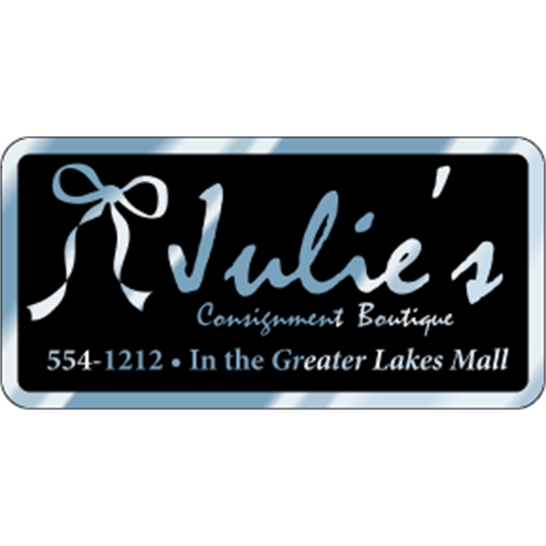 4" x 2" Rectangle ID Decal - Chrome