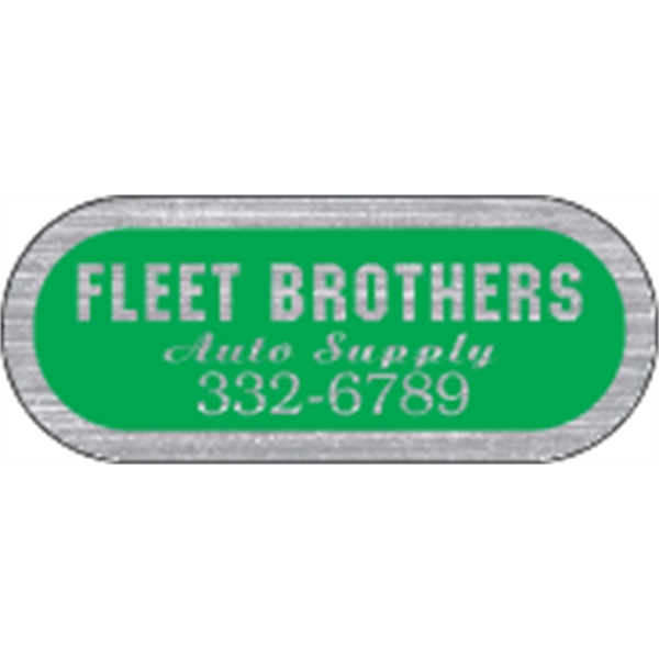 2.5" x 1" Capsule ID Decal - Brushed Chrome