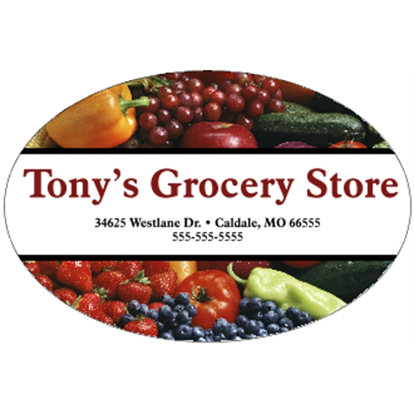 4.5" x 3" Kwik-Ship Oval Indoor Label
