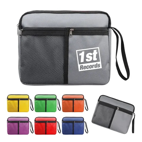 Polyester Waterproof Travel Cosmetic Toiletry Bag W/ Handle