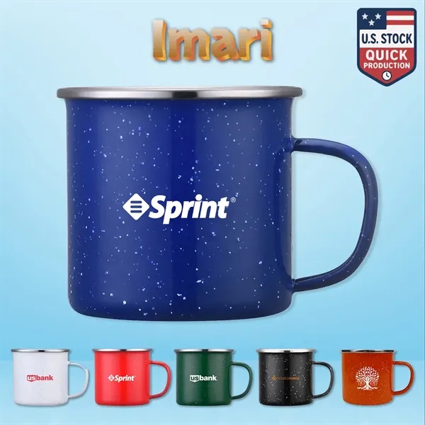 Imari 16OZ Speckled Enamel Mug With Stainless Steel Rim