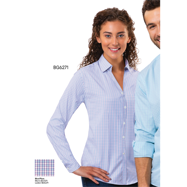 Ladies' Tricolor Plaid - Blue/Plum