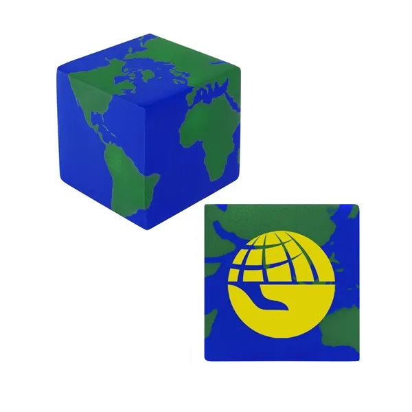 Earth Cube Shape Stress Ball.