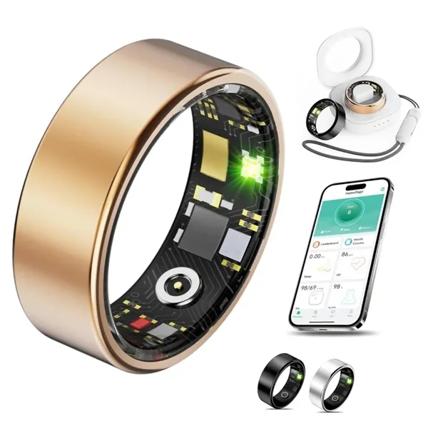 Fitness Tracking Smart Ring with Charging Case