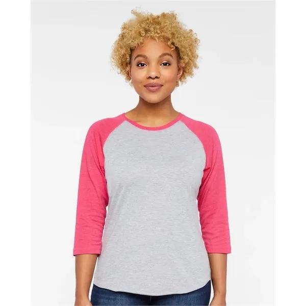 LAT Women's Baseball Fine Jersey Three-Quarter Sleeve Tee