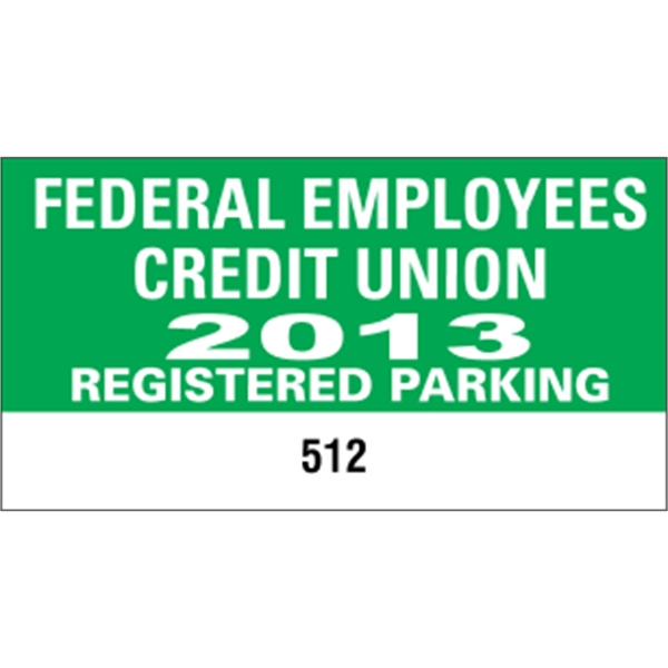 4.25" x 2.25" White Vinyl Bumper Parking Permits
