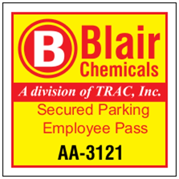 3" x  3" Square White Vinyl Bumper Parking Permits