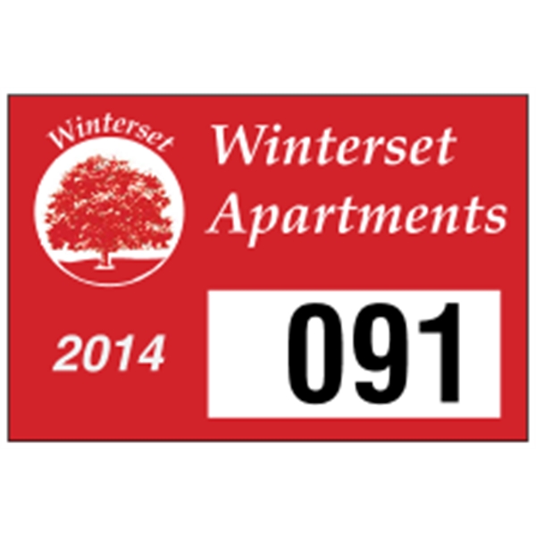 3" x 2" White Vinyl Bumper Parking Permits