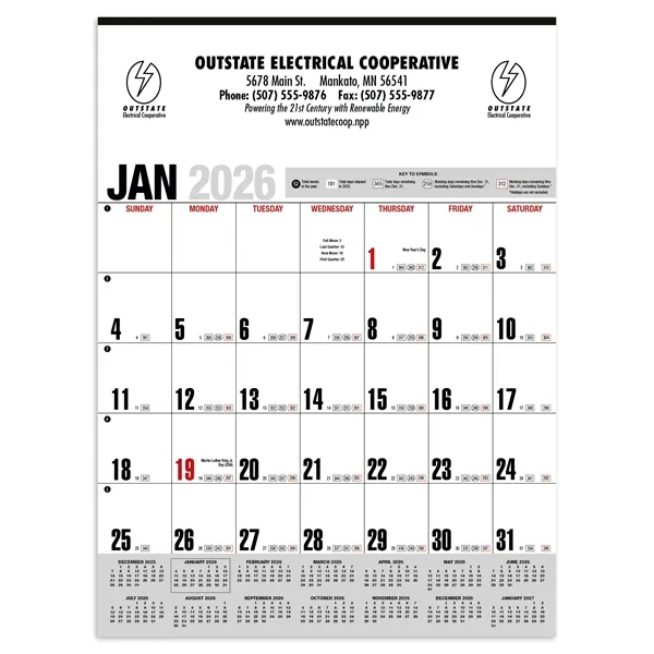 Products Yearly Record® Gray with Red Calendar