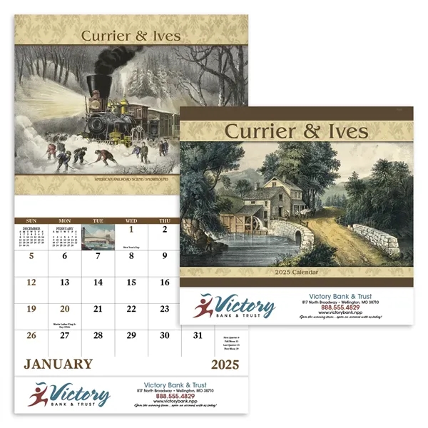 Good Value™ Currier & Ives - Stapled Calendar
