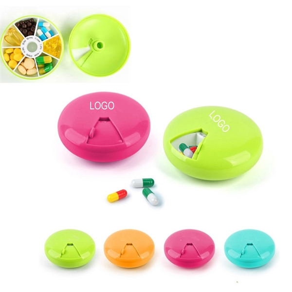 Macarons Plastic Round Pocket Weekly Pill Box