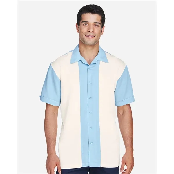 Harriton Men's Two-Tone Camp Shirt