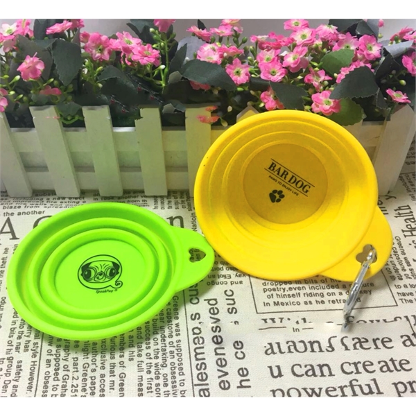 Collapsible Silicone pet Dog Bowl with custom logo