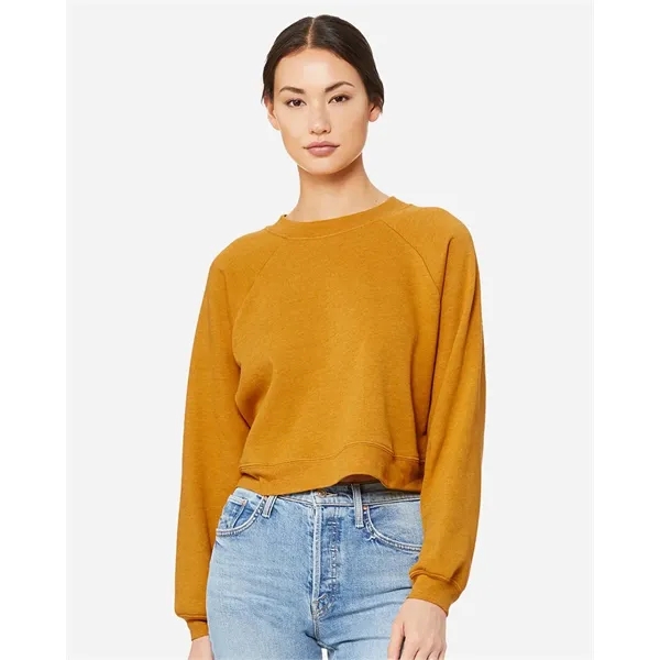 BELLA + CANVAS Women's Crop Raglan Crewneck Sweatshirt