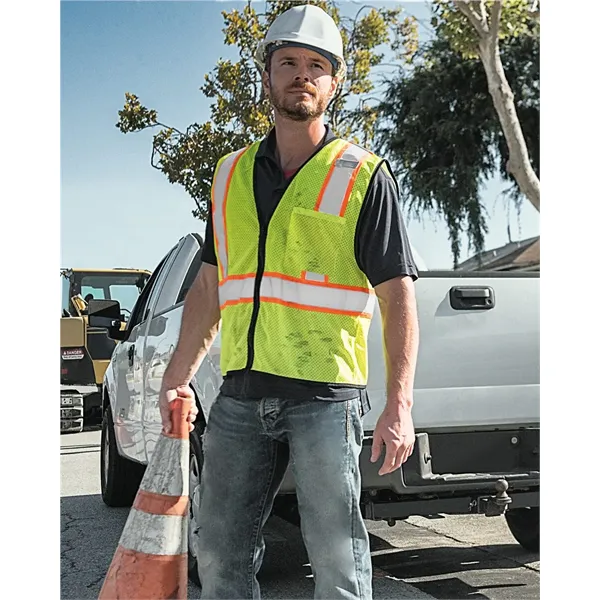 Kishigo Unisex Economy Contrasting Vest with Zippered Front