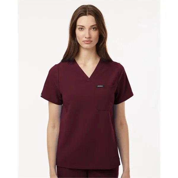 Jaanuu Women's Rhena Essential 1-Pocket Scrub V-Neck Top