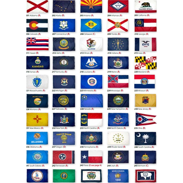 50 State Outdoor Nylon Flag Set