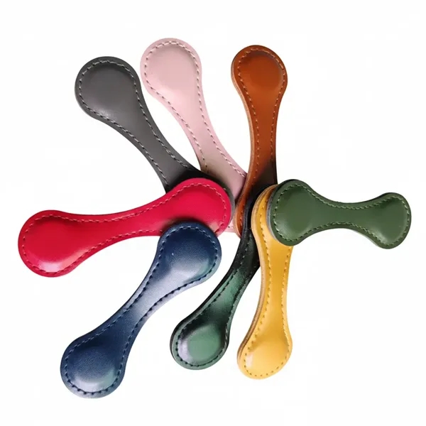 Vintage PU Leather Bone-shape Magnetic Bookmark