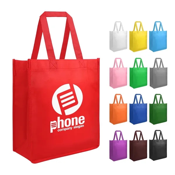 Non Woven Reusable Shopping Tote Bag With Gusset 15"x4"x12"