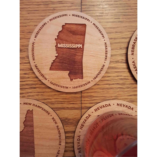 3.5" - Mississippi Hardwood Coasters